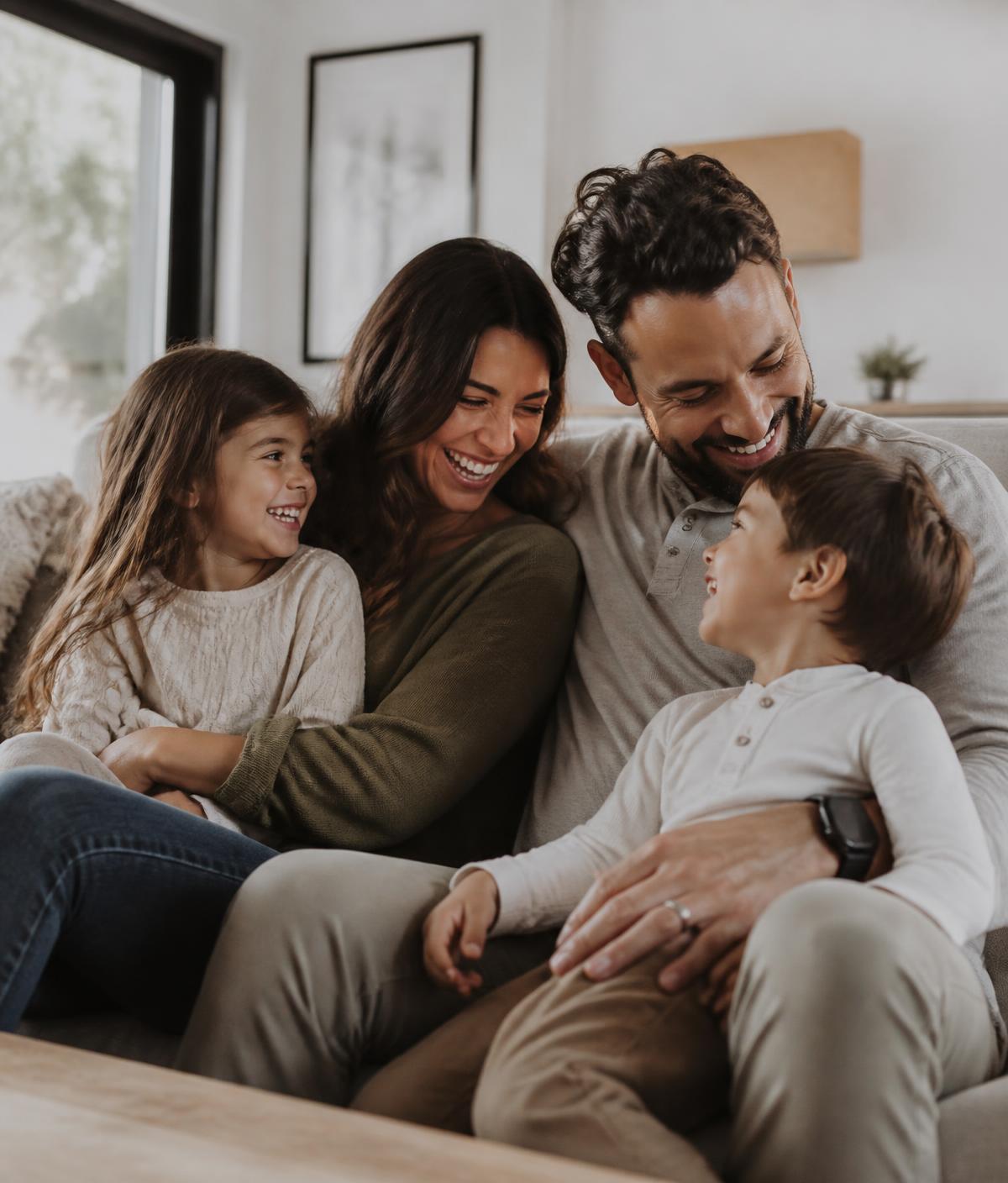 A family together in their living room